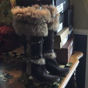 Coach Jessica Fur Boots Size 7